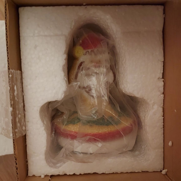 Dept 56 Christmas Cookie Press Vintage 2002 Sparkly Fused Glass Santa Stamp - Picture 6 of 7